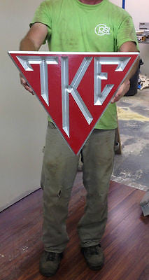 Tau Kappa Epsilon (TKE) Fraternity Inc.. - 17" (Inch) Carved Triangle (Painted)