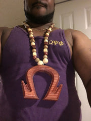 Omega Psi Phi Fraternity Carved Tiki (4")