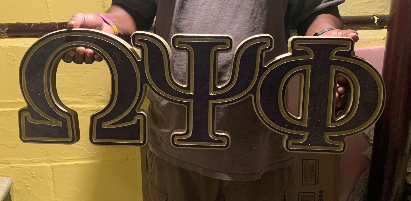 Omega Psi Phi Big Block Que Letters 28”