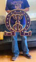 Omega with Inner Psi Phi Lighted - 24" (Inch) (Painted)