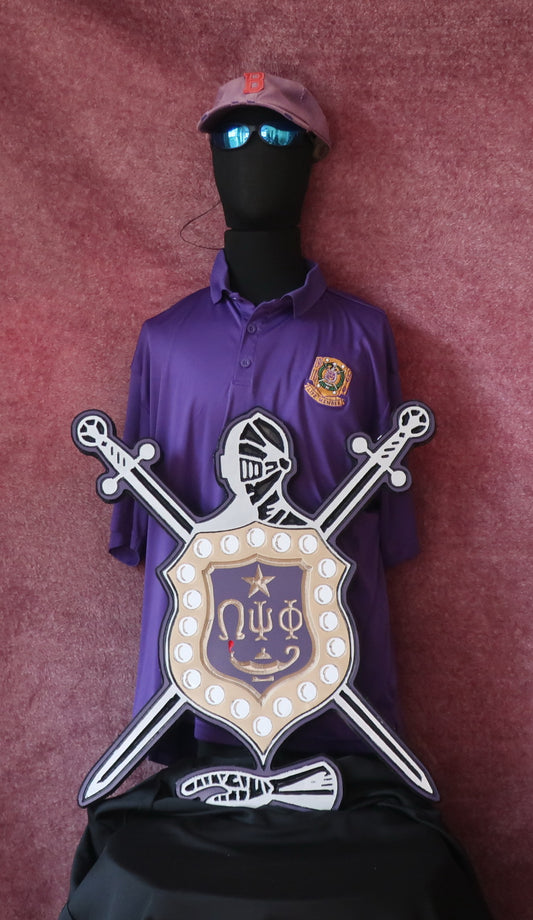 Omega Psi Phi Shield (1940) Stained - 24" Tall