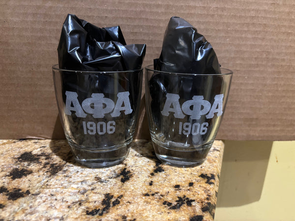 Alpha Phi Alpha Fraternity - 1906 Whiskey / Bourbon Glasses (SET OF 2)