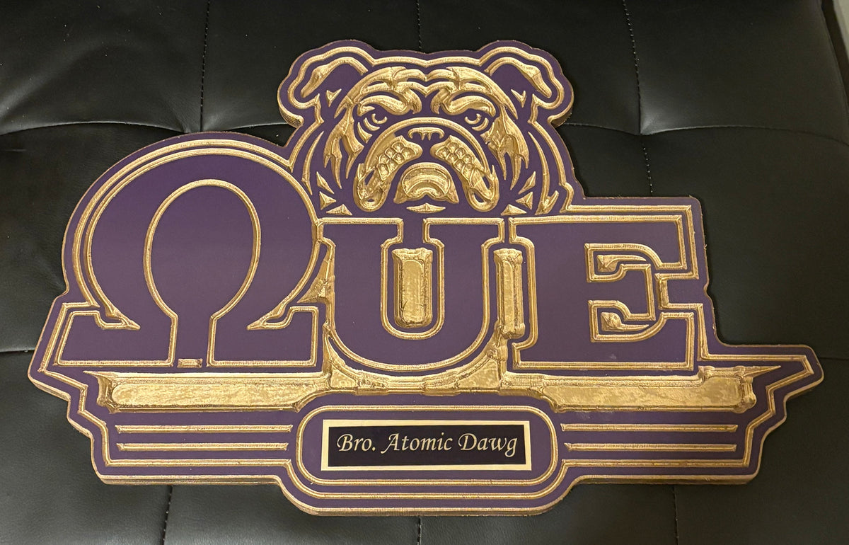 Limited Edition Carved Bulldog on Que Wooden Wall Decor