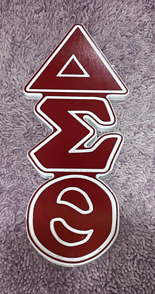 Delta Sigma Theta Sorority - 22" (Inch) BIG BLOCK LETTERS (Painted) - Vertical