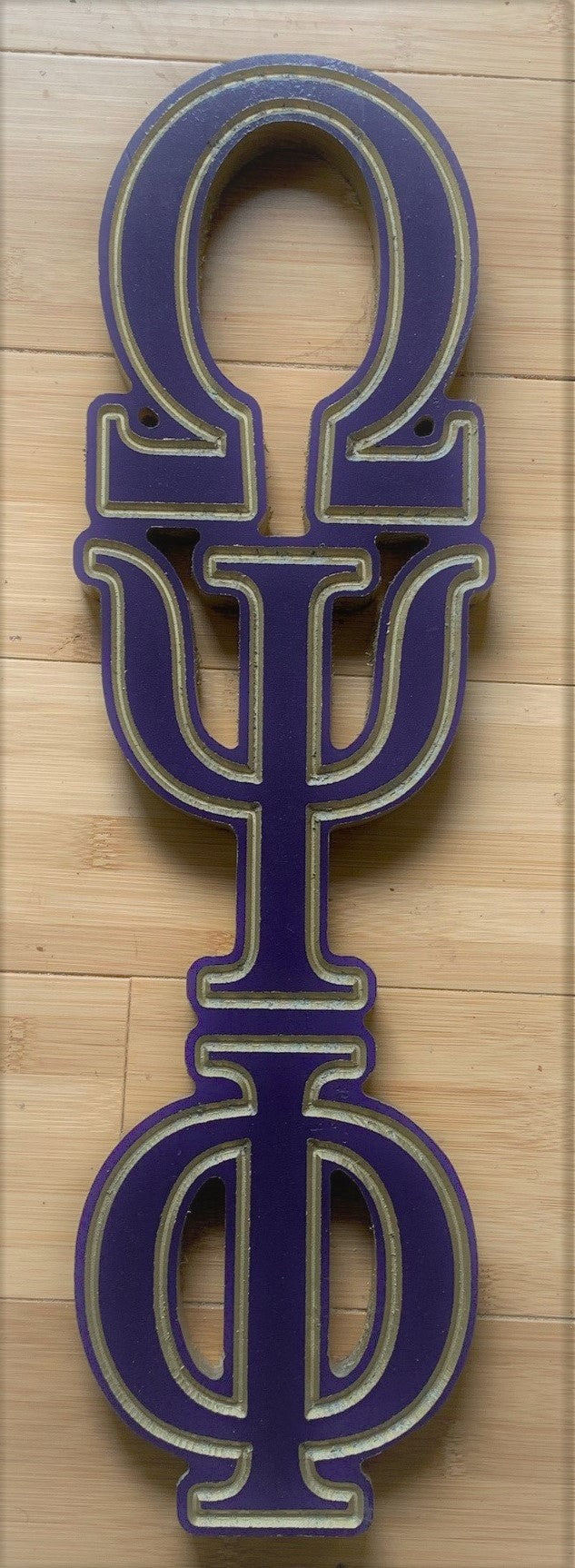 Omega Psi Phi Fraternity - 23" (Inch) Big Block Letters Vertical (Painted)