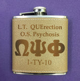 Omega Psi Phi - Custom Leather Flask
