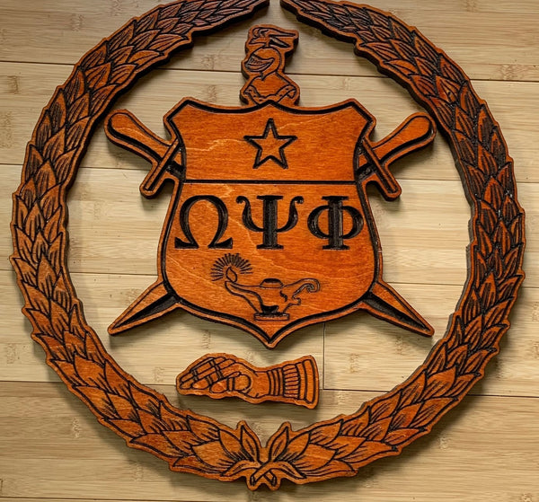 Omega Psi Phi Shield (1914) - Stained - 24" Tall