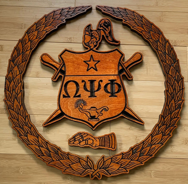 Omega Psi Phi Shield (1919) - Stained - 24" Tall