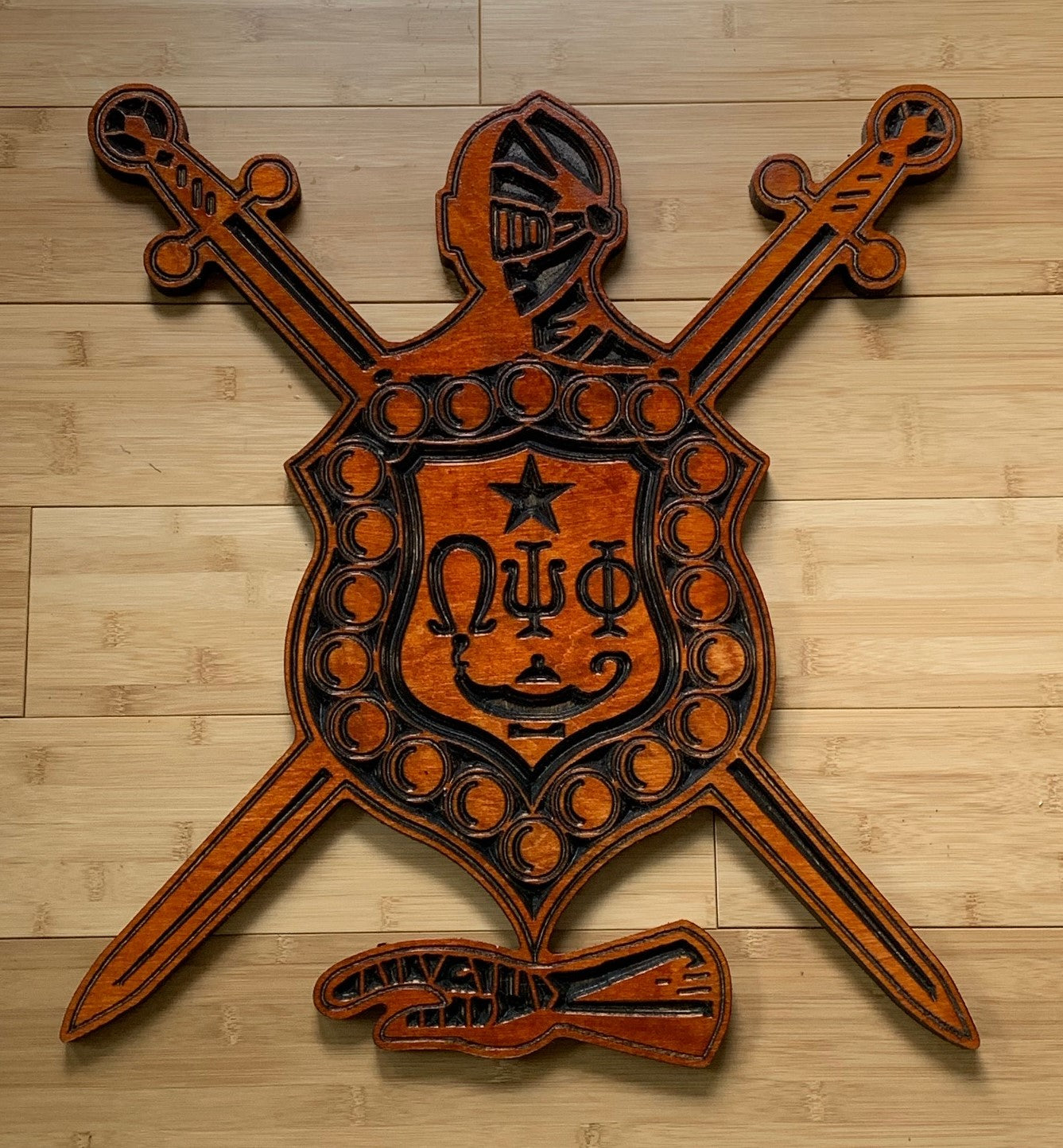 Omega Psi Phi Shield (1940) Stained - 24" Tall