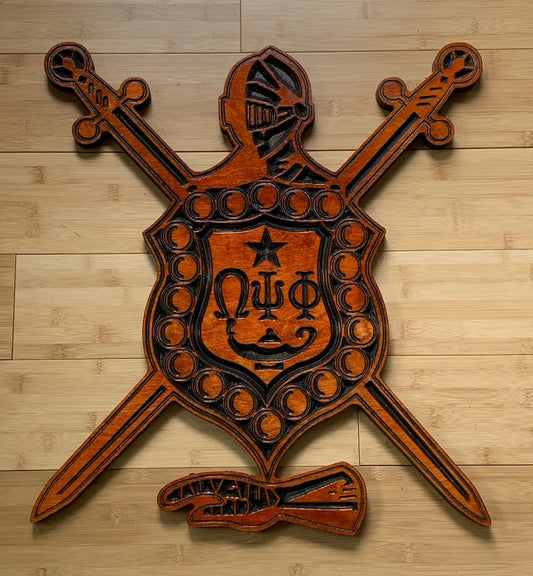 Omega Psi Phi Shield (1940) Stained - 24" Tall