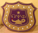 Omega Psi Phi Fraternity - Lighted 24" (Inch) Carved INNER Shield (Painted)