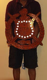 Omega Psi Phi Fraternity (-E) Lighted 24" (Inch) Carved Shield (Stained)