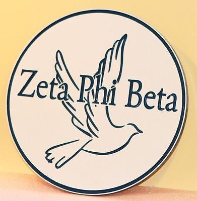 Zeta Phi Beta Sorority - 16" (Inch) Carved Circle of Dove (Painted)
