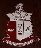 Kappa Alpha Psi Fraternity - 26" (Inch-Long) Carved Throwback Shield (Painted)