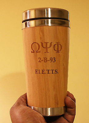 Omega Psi Phi Fraternity - Carved Wooden/Stainless Tumbler