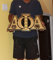 Alpha Phi Alpha Fraternity - Lighted 22" (Inch) Carved Letters (Painted)