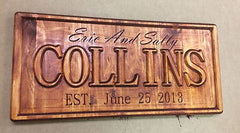Couple Wedding Gift Personalized Name Sign Carved Wood Plaque