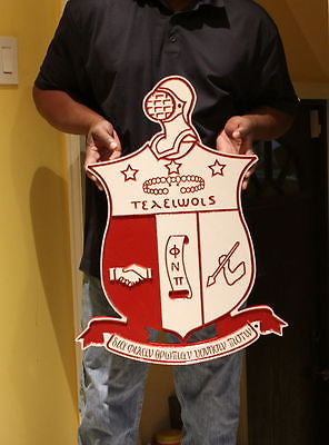 Kappa Alpha Psi Fraternity - 26" (Inch-Long) Carved Throwback Shield (Painted)