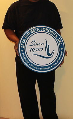 Zeta Phi Beta Sorority - 20" (Inch) Carved Full Crest (Painted)