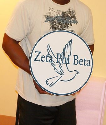 Zeta Phi Beta Sorority - 16" (Inch) Carved Circle of Dove (Painted)