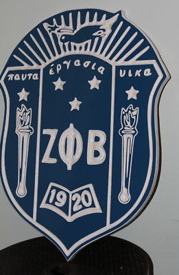 Zeta Phi Beta Sorority - 24" (Inch) Carved Shield (Painted)