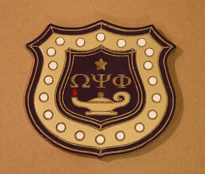 Omega Psi Phi Fraternity - 8" (Inch) Carved Inner Shield (Painted)