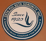 Zeta Phi Beta Sorority - 20" (Inch) Carved Full Crest (Painted)