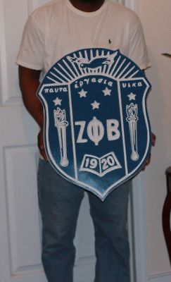 Zeta Phi Beta Sorority - 24" (Inch) Carved Shield (Painted)