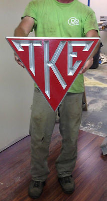 Tau Kappa Epsilon (TKE) Fraternity Inc..  - 17" (Inch) Carved Triangle (Painted)
