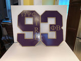 Omega Psi Phi Crossing Year Number Tag Plaque (Painted)