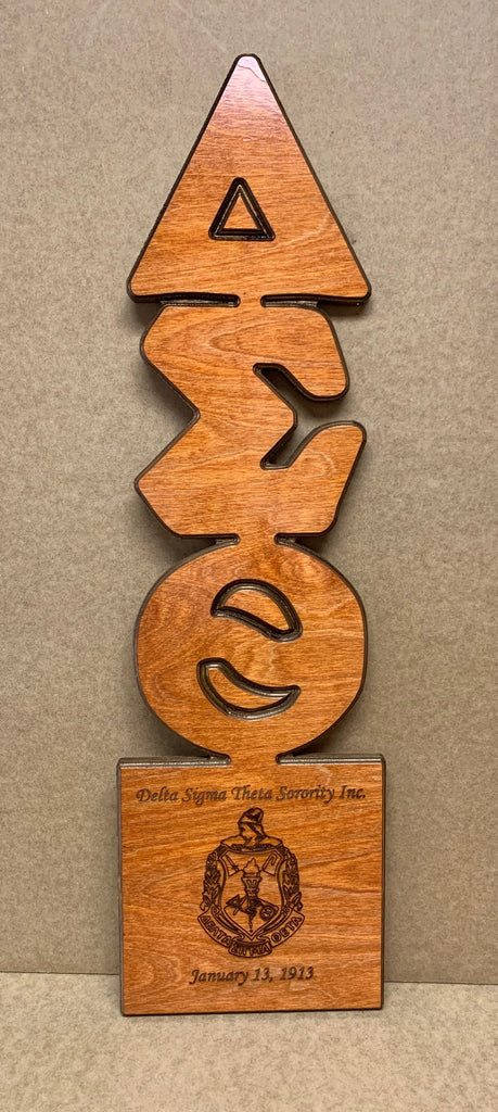 Delta Sigma Theta Vertical Crest Letters 32' in. – Creative CNC Carvings