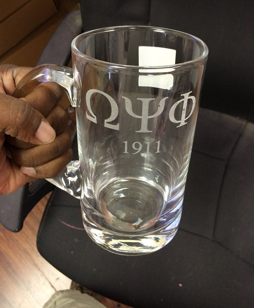 Omega Psi Phi Fraternity - Set of Quantity 2 Beer Mugs