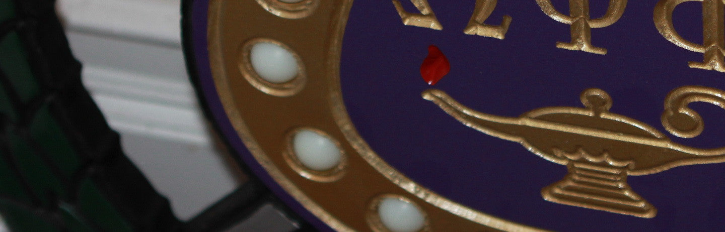 Omega Psi Phi Lighted Shield - Painted (E) - 24" Tall