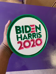 Biden - Harris Round 2020 Wood Plaque