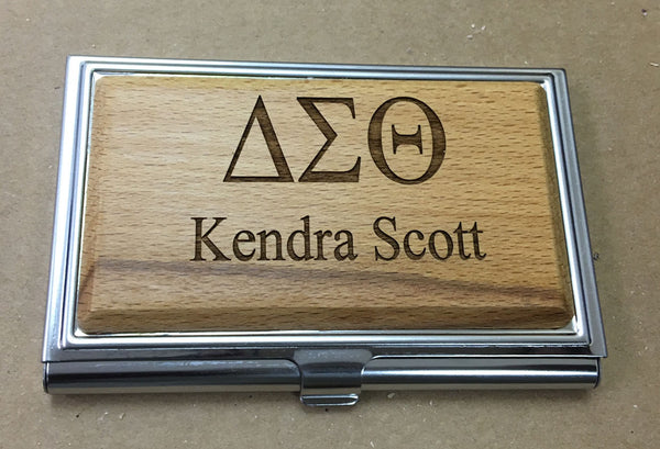 Delta Sigma Theta - Wooden Business Card Holder