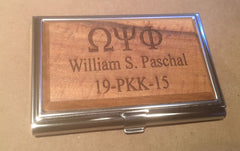 Omega Psi Phi - Wooden Business Card Holder