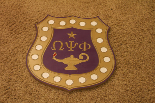 Omega Psi Phi Carved Inner Shield -E 24"