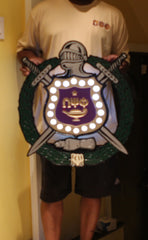 Omega Psi Phi Lighted Shield - Painted (C) - 24" Tall