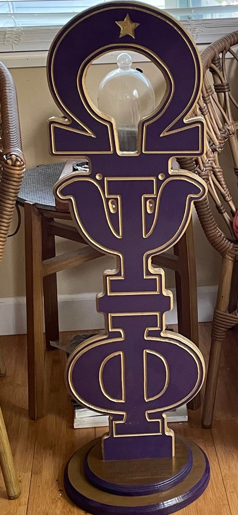 Omega Psi Phi ΩΨΦ Mirrored Letters Wooden Desk Ornament – Betty's