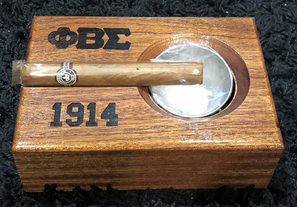 Phi Beta Sigma Fraternity - Cigar Ashtray (Mahogany) - Small