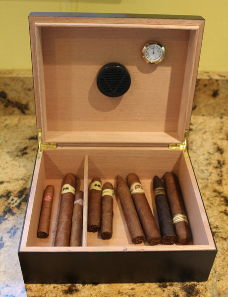 Omega Psi Phi Cigar Humidor (Custom Engraved) - Holds 40-50 Cigars