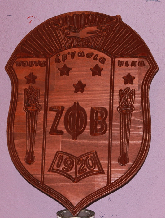 Zeta Phi Beta Sorority Crest (Stained) - 24" Tall