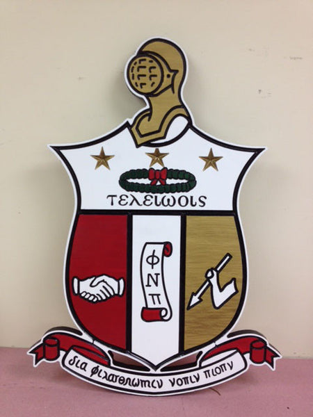 Kappa Alpha Psi Fraternity - 26" (Inch-Long) Carved Shield (Painted)