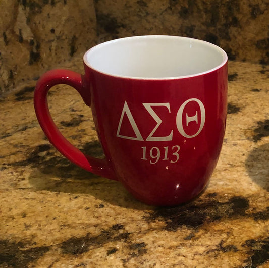 ENGRAVED Delta Sigma Theta Sorority - Coffee Mug - 16 Oz.  (Quantity 2)