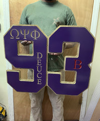 Omega Psi Phi Crossing Year Number Tag Plaque (Painted)