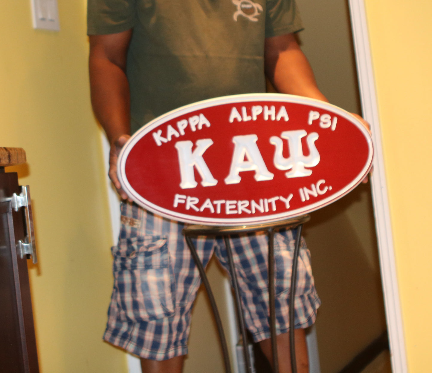 Kappa Alpha Psi Fraternity - 23" (Inch) Oval Carved Plaque (Painted)