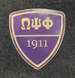 Omega Psi Phi Fraternity Carved Battle Shield (Painted)