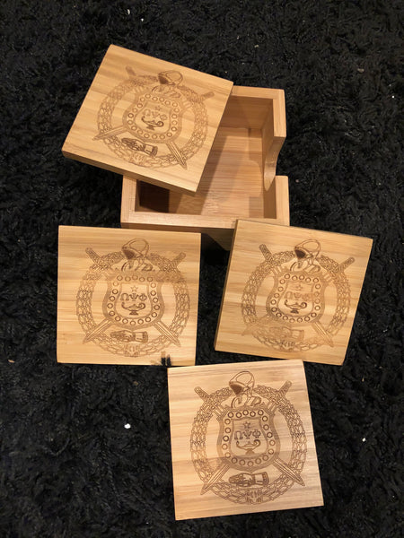 Omega Psi Phi Wooden Coasters (Set of 4)