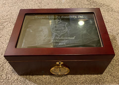 Kappa Alpha Psi (The Gran) Glass Top Cigar Humidor (Custom) - Holds 100 Cigars